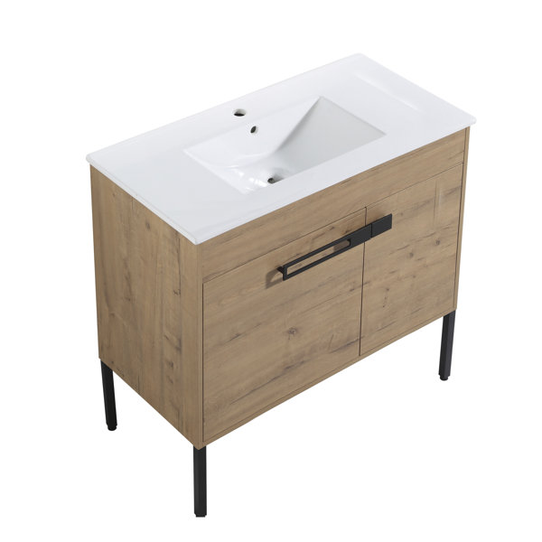 17 Stories Parkgate 36" Single Bathroom Vanity Basein Light BrownWith